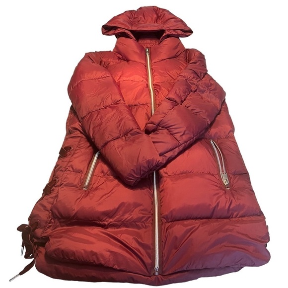 MARC NEW YORK Burgundy Puffer Coat M Medium Lightweight Hooded Full Zip Size S - Picture 1 of 6